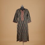 Green Printed Cotton Kurtha