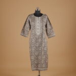 Grey Printed Cotton Kurtha