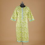 Green Printed Cotton Kurtha