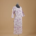 Purple Printed Cotton Kurtha - Image 2