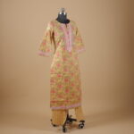Mustard Printed Straight Pants Suit Kurtha (2Pcs) - Image 2