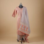 Orange Printed Straight Pants Suit Kurtha (3Pcs)
