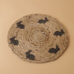 Light Brown Round Jute Mat