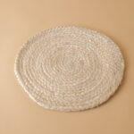Beige Round Jute Mat