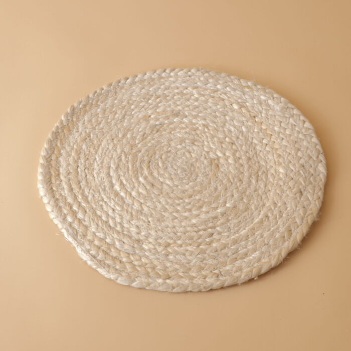 Beige Round Jute Mat - Image 1