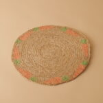 Light Brown Round Jute Mat