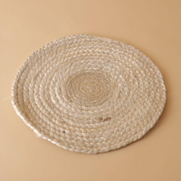 Light Brown Round Jute Mat - Image 1