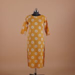 Mustard Printed Cotton Kurtha
