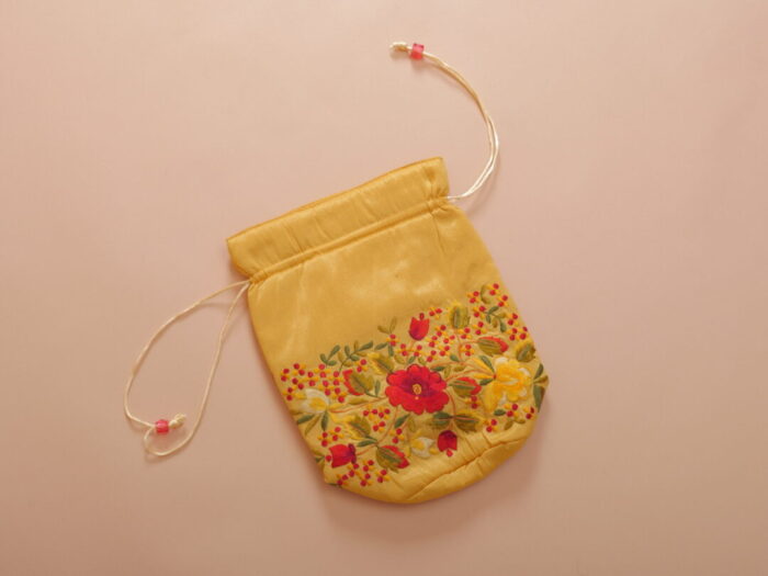 Embroidered Silk Potli Bag - Image 1