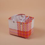 White & Orange Basket Without Lid