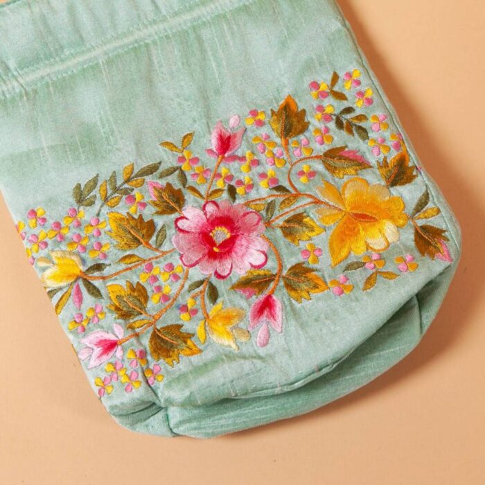 Embroidered Silk Potli Bag - Image 2